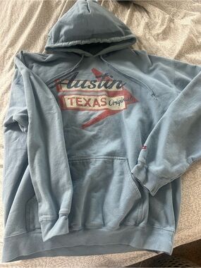Austin Texas Pullover Hoodie - Light Blue Men's Sweatshirt